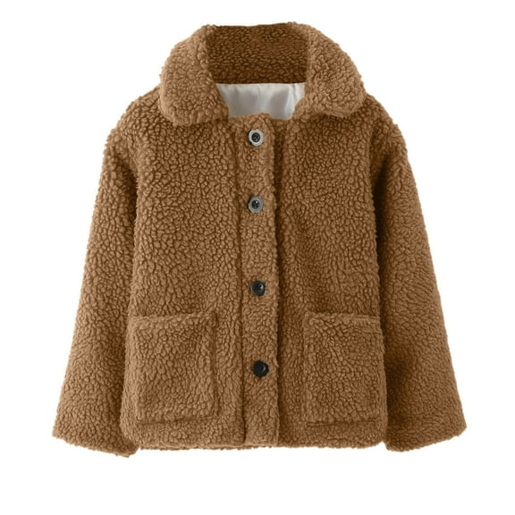 EnJoCho Toddler Boys Girls Coat Winter Windproof Thicken Coat Jacket Child Warm Button Outerwear Jacket Pocket Thicken Jacket Windproof Outerwear Boys Girls Winter Coat Pocket Jacket