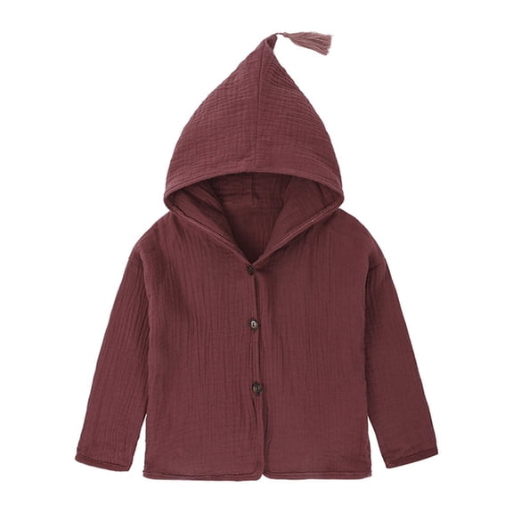 EnJoCho Toddler Boys Girls Hooded Solid Warm Coat Jacket Outerwear Winter Thickened Windproof Outfits Hooded Snow Coat Jacket For Baby Kids Children Outerwear
