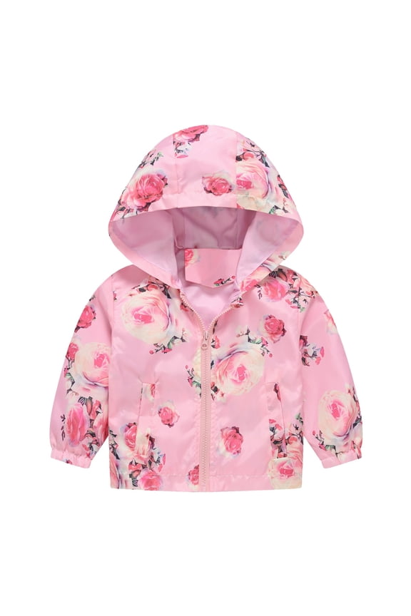 Toddler Boys Girls Kids Raincoat Waterproo𝖿 Lightweight Rain Poncho Jacket Windbreaker Outwear Coat Baby Toddler Spring Fall Hooded Parka Outer Layer