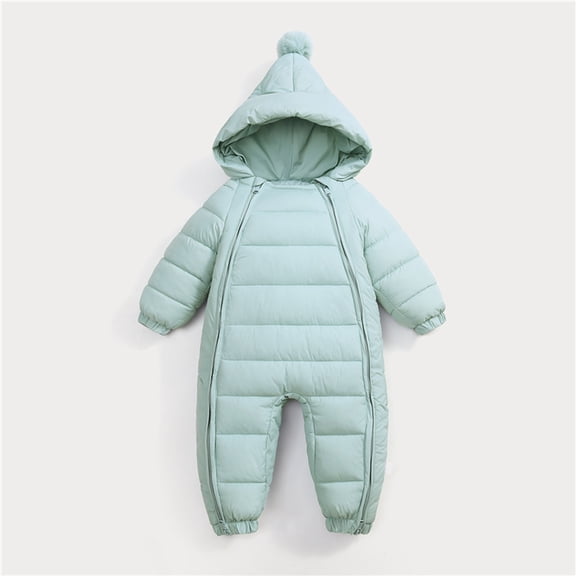 EnJoCho Toddler Boys Girls Long Sleeve Solid Color Winter Coat Jacket Thicken Windproof Warm Jumpsuit Outwear Outer Coat Snowsuit