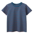 thumbnail image 1 of EnJoCho Toddler Boys Girls Striped Tee Basic Crewneck 𝖡lock Color Short Sleeve Athletic Tops Cotton Baby Casual Comfortable Preschool Daycare Outfit, 1 of 6