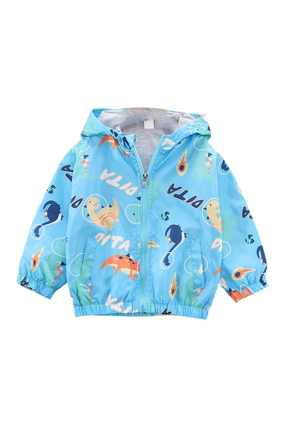 Toddler Boys Girls Windbreaker Casual Lightweight Zip Hooded Jacket Baby Cute Dust Coat Outerwear Spring Autumn Windcoat Field Jacket
