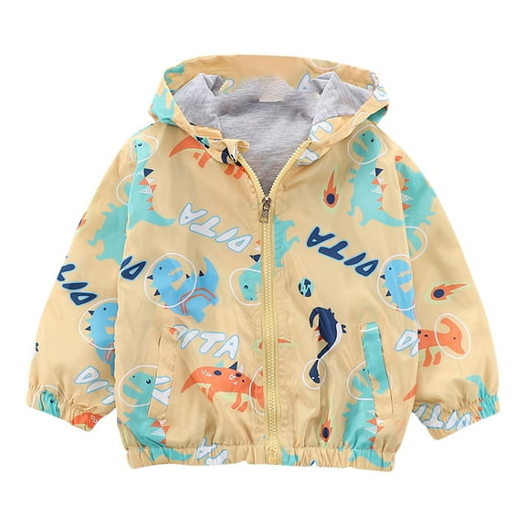 EnJoCho Toddler Boys Girls Windbreaker Casual Lightweight Zip Hooded Jacket Baby Cute Dust Coat Outerwear Spring Autumn Windcoat Field Jacket