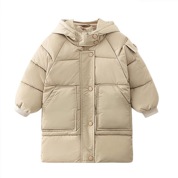 EnJoCho Toddler Boys Girls Winter Coat Heavyweight Hooded Puffer Jacket Kids Down Coats Windproof Warm Solid Jackets Teens Youth Insulated Puffer Coat Down Jacket