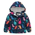 thumbnail image 1 of EnJoCho Toddler Boys Girls Winter Hooded Cartoon Printed Jacket Coats Long Sleeve Full Zipper Padded Thick Warm Outerwear Pockets Top Play Everyday Cold Weather, 1 of 9