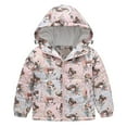 thumbnail image 1 of EnJoCho Toddler Boys Girls Winter Hooded Cartoon Printed Jacket Coats Long Sleeve Full Zipper Padded Thick Warm Outerwear Pockets Top Play Everyday Cold Weather, 1 of 9