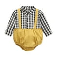 thumbnail image 1 of EnJoCho Toddler Casual Playsuit Toddler Kids Child Baby Boys Long Sleeve Plaid Patchwork Romper Bodysuit Outfits Clothes Toddler Winter Trendy Bodysuit Home Wear, 1 of 9