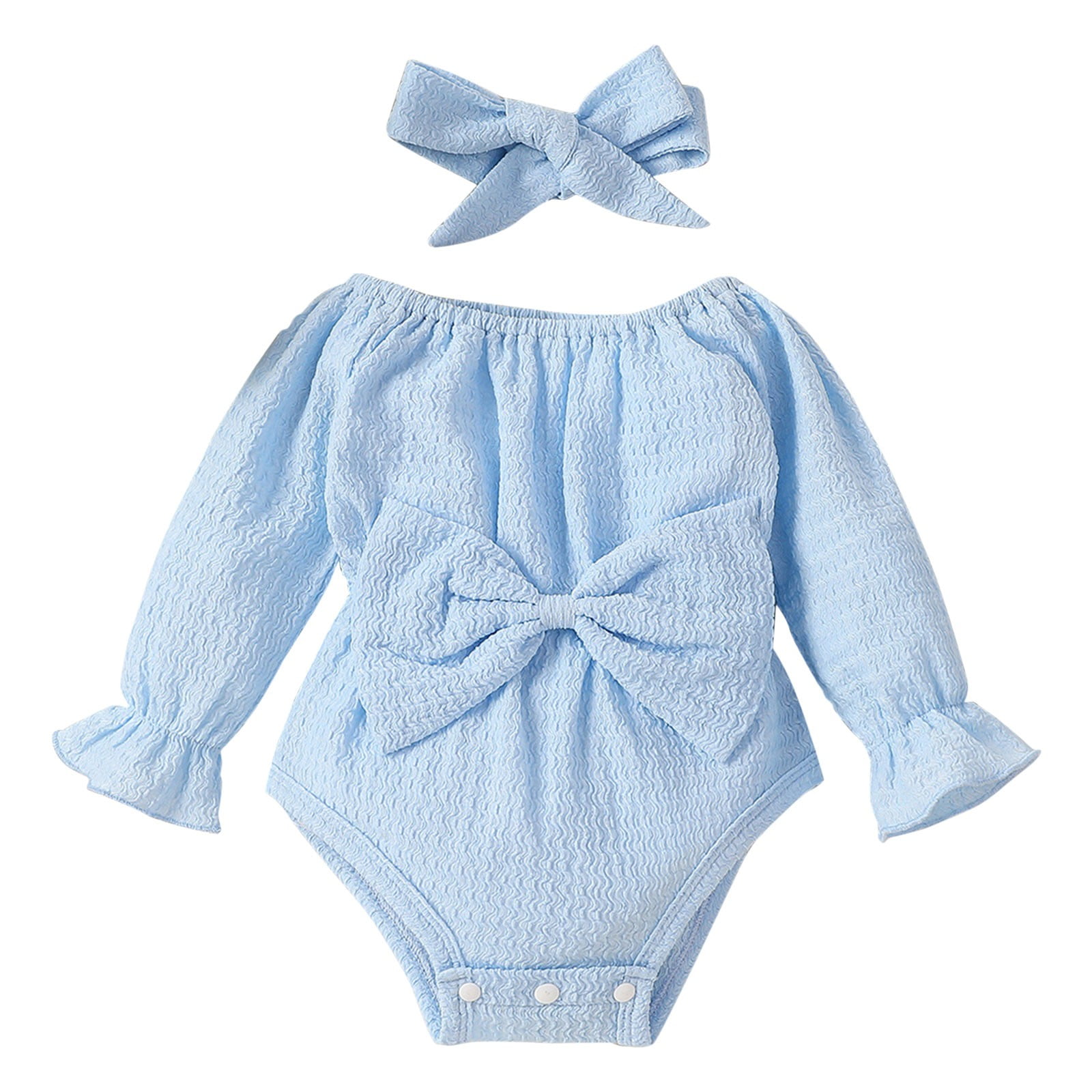 EnJoCho Toddler Casual Romper Tops Baby Girl Cute Solid Romper Long