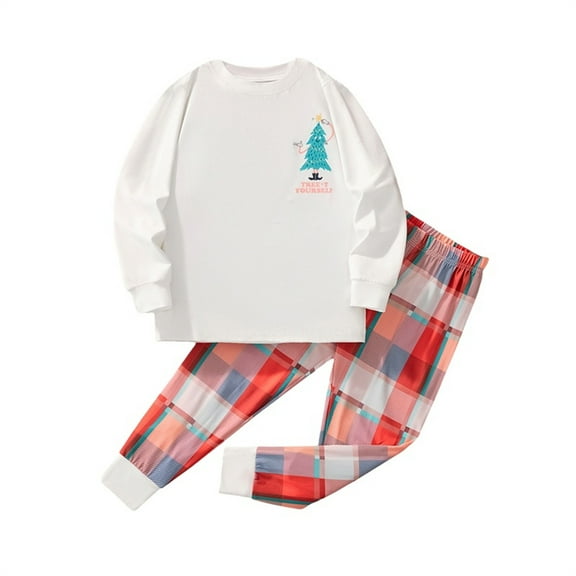 EnJoCho Toddler Christmas Pajama Set 2-Piece Cotton Long Sleeve Sleepwear for Boys Girls Cozy Winter Family Matching 𝖫oungewear HolidayGift