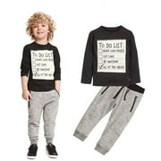 ENJOCHO Toddler Clothes for Boys 3t Blouse Black Kids Handsome Gray + 1Set Casual Toddler Pants Boys Boys Outfits&Set School Wear Clearance 6T