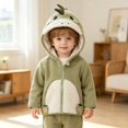 thumbnail image 1 of EnJoCho Toddler Fleece Jacket, Kids 3D Animal Hood Zip Up Plush Coat, Penguin Bunny Dinosaur Hoodie for Baby Boys Girls Fall and Winter Daily Wear, 1 of 4