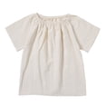 thumbnail image 1 of EnJoCho Toddler Girl Short Sleeve Shirt Cotton Linen Tops Toddler Girls Summer Versatile Loose Crewneck Pullover Casual Solid Color Tee Shirts 1-7 Years, 1 of 6
