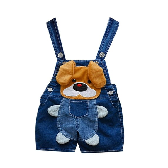 EnJoCho Toddler Girl Tan Pants Baby Boy Girl Jean Overalls Denim Outfit Summer Style Children's Pants Cute Animal Jumpsuit Suspenders Shorts