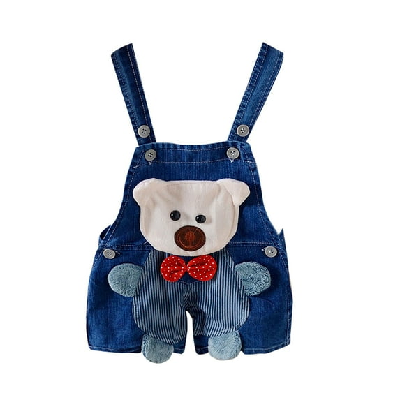 EnJoCho Toddler Girl Tan Pants Baby Boy Girl Jean Overalls Denim Outfit Summer Style Children's Pants Cute Animal Jumpsuit Suspenders Shorts