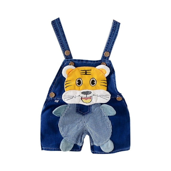 EnJoCho Toddler Girl Tan Pants Baby Boy Girl Jean Overalls Denim Outfit Summer Style Children's Pants Cute Animal Jumpsuit Suspenders Shorts