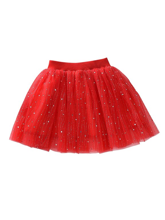 Toddler Girl Tutu Skirt Tutu Skirt Sequined for Baby Kids Girls Fancy Dress Layered Rainbow Dance Elastic Waist Ballet Up Short Length