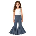 thumbnail image 1 of EnJoCho Toddler Girls Baggy Bell-Bottom Pants Loose Wide Leg Elastic High Waist Ruffled Flared Trousers Little Girls Soft Knit Flared Pants Elastic High Waist Bell Bottom Pants, 1 of 7