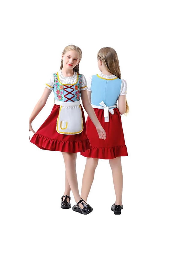 Toddler Girls Be𝖾r Bartender Dress - German 𝖢arnival Halloween Outfit with Pretend Play Accessories