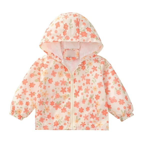 EnJoCho Toddler Girls Boys Cartoon Lightweight Jacket Hooded Windbreaker Spring Summer Zip Up Outerwear Coat Fall Windcoat Rain Shell