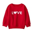 thumbnail image 1 of EnJoCho Toddler Girls Boys Valentines Heart Print Long Sleeve Sweatshirt Hoodie Pull On Sweater Top Fleec𝖾 Casual Apparel Cozy Warm Winter Fall Loungewear Cute Outfit Clothing Holiday Party Wear, 1 of 7