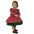 thumbnail image 1 of EnJoCho Toddler Girls Christmas Princess Dress, Long‑Sleeve Plaid Tulle Gown With Bowknot Accent, Holiday Attire, Xmas Outfit, Little Girls Festive Party Gown, 1 of 8