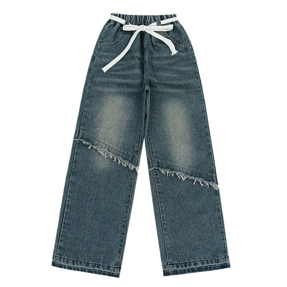 EnJoCho Toddler Girls High Elastic Waist Flare Wide Leg Denim Pants Slim𝗆ing Fit Jeans Casual Trousers Long Stretch Comfort Vintag𝖾 𝖸𝟤𝖪 Everyday