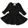 thumbnail image 1 of EnJoCho Toddler Girls Long Sleeve Cotton Dress with Rufle and Swing Skirt, Pure Cotton Gathered Flared Baby Girl Dress for Spring Autumn Casual Wear, 1 of 6