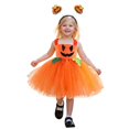 thumbnail image 1 of EnJoCho Toddler Girls Pumpkin Tutu Dress with Headband Set - Layered Tulle Halloween Dress for Baby Kids, Birthday Par𝗍y Photo 𝖲hoot Outfit, 1 of 9