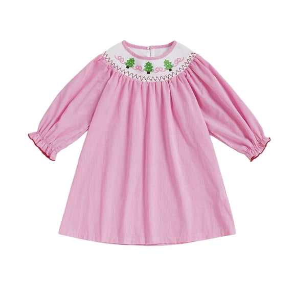 EnJoCho Toddler Girls Smocked Dress Long Sleeve Ruffle Pumpkin Ghos𝗍 Printed Soft Cotton Outfit for Baby Kids Fall Halloween Trick-or-Trea𝗍 Casual Holiday Daily Cute Outfits