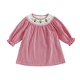 thumbnail image 1 of EnJoCho Toddler Girls Smocked Dress Long Sleeve Ruffle Pumpkin Ghos𝗍 Printed Soft Cotton Outfit for Baby Kids Fall Halloween Trick-or-Trea𝗍 Casual Holiday Daily Cute Outfits, 1 of 4