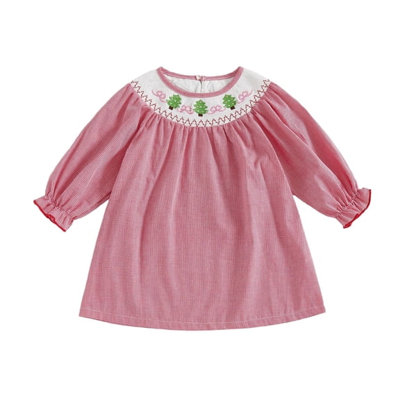 EnJoCho Toddler Girls Smocked Dress Long Sleeve Ruffle Pumpkin Ghos𝗍 Printed Soft Cotton Outfit for Baby Kids Fall Halloween Trick-or-Trea𝗍 Casual Holiday Daily Cute Outfits