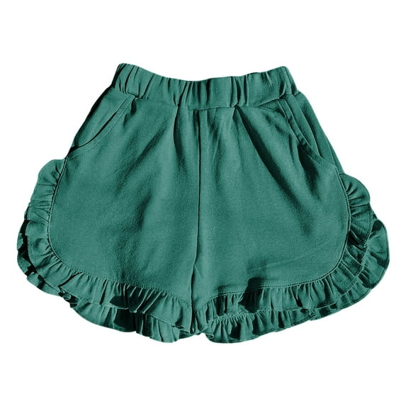 EnJoCho Toddler Girls Solid Color Shorts Fashion Clothes Baby Kids Cute Ruffles Edge Elastic Waist Shorts Clothes Outwear Sports