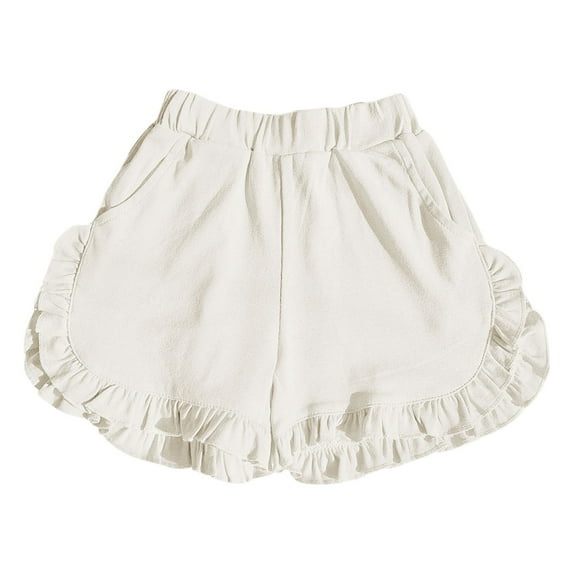 EnJoCho Toddler Girls Solid Color Shorts Fashion Clothes Baby Kids Cute Ruffles Edge Elastic Waist Shorts Clothes Outwear Sports