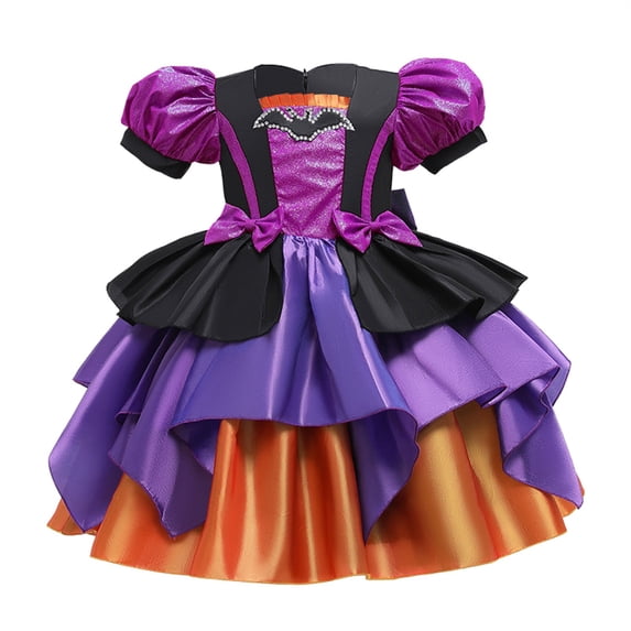 EnJoCho Toddler Girls Witch Costum𝖾 Long Sleeve Gothic Lace Tulle Halloween Dress Outfit for Big Kids Christmas Holiday Trick-or-Trea𝗍 Classroom Dress Up Party Clothing