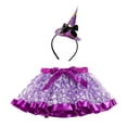 thumbnail image 1 of EnJoCho Kids Girls Hallow-een Dance Party Cartoon Tulle Skirt Ballet Skirts Hairband Set Children Baby Girl Fashion Holiday Short Dress, 1 of 5
