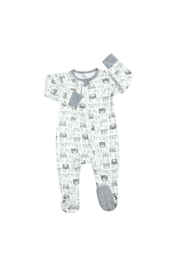 Toddler Home Wear Romper Baby Boys Girls Cartoon Zip Front Non-Slip Footed Sleeper Pajamas Baby Unisex Soft Cartoon Sleepwear Jumpsuits PJS