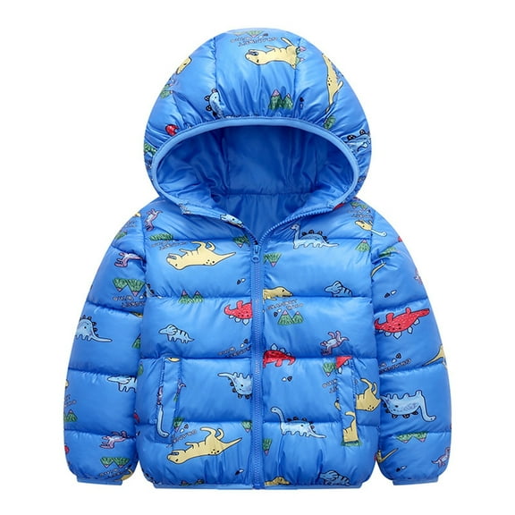 EnJoCho Toddler Jacket 3t Girls Toddler Kids Baby Boys Girls Winter Warm Jacket Outerwear Dinosaur Cartoon Coats Hooded Padded Outwear Little&Big Kids Trendy Winter Fall Jackets&Coat Clearance