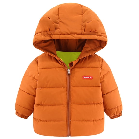 EnJoCho Boys Girls Fashion Clothes Toddler Kids Baby Boys Girls Winter Warm Jacket Outerwear Letter Bear Ears Coats Hooded Padded Outwear Kids Trendy Wear 12-18 Months