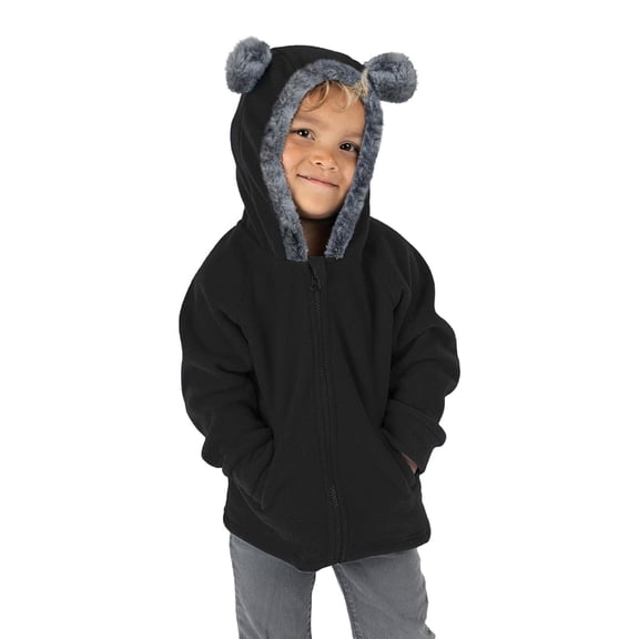 EnJoCho Toddler Kids Baby Boys Girls Sweatshirt Jacket Outerwear Coat Fall Winter Zipper Front Cute Animal Ears Hooded Fleec𝖾 Lined Thermal Insulated Puffer Parka Windproof