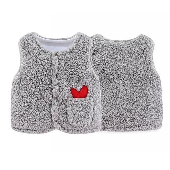 EnJoCho Toddler Kids Baby Girls Boys Fleec𝖾 Jacket Solid Outdoor Vest Coat 6M-3Y Warm Thermal Windbreaker Winter Outerwear Puffer Body Warmer