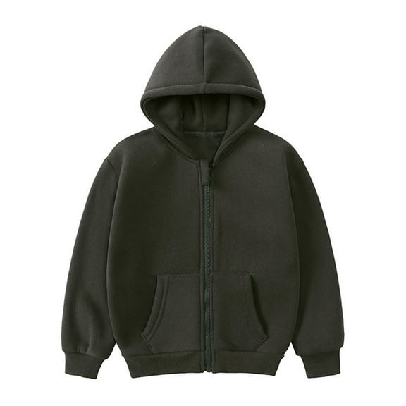 EnJoCho Toddler Kids Baby Windproof Jacket Long Sleeve Round Neck Solid Color Hooded Zipper Coat Windbreaker Raincoat Anorak Outerwear Coats Boys Girls