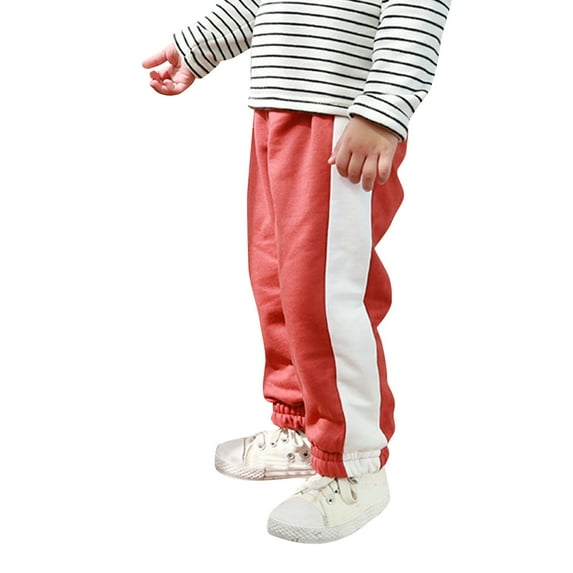 EnJoCho Toddler Kids Boys Girls Lined Sweatpants Cotton Striped Active Jogger Fall Winter Warm Pants Leggings Football Pants Youth Boys Keep Cool Pants Boys Harem Pants Outfit