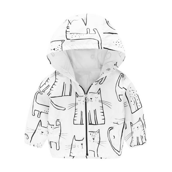 EnJoCho Toddler Kids Boys Girls Windproof Hooded Jacket Cartoon Dinosaur Rainbow Camouflage Zip Trench Lightweight Coats Windbreaker Casual Outerwear Rain 𝖱esistant Playtime Outerwear
