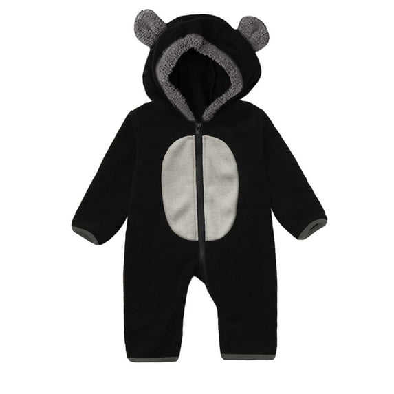 EnJoCho Toddler Kids Cartoon Clothes Baby Boys Girls Long Sleeve Cute Cartoon Bear Ears Hooded Romper Jumpsuit Soft Warm Winter Outfits Fashion Home Outing Playwear