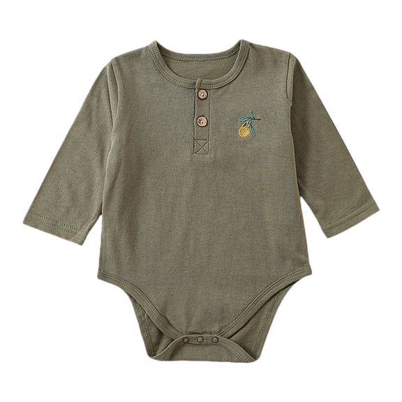 EnJoCho Toddler Kids Casual Clothes Baby Boys and Girls Soft Long Sleeve Fruit Pattern Crawling Suit For 0 To 24 Years Fashion Home Outing Playwear Tops