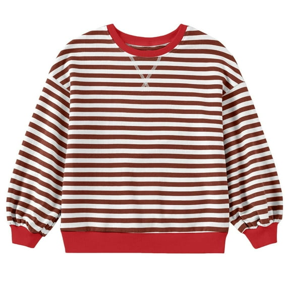 EnJoCho Toddler Kids Long Sleeve Pullover Sweater Tops Cotton Striped Knit Sweatshirt Baby Boys Loose Soft Crew Baby Girl Blouse