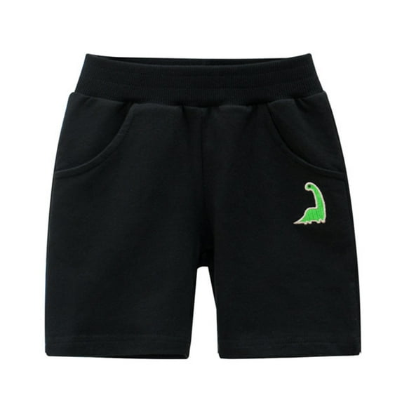EnJoCho Toddler Kids Summer Shorts Baby Boys Sports Jogger Shorts Soft Cotton Casual Dinosaur Embroider Short Active Pants with Pockets Children Casual Sports Wear Clothing