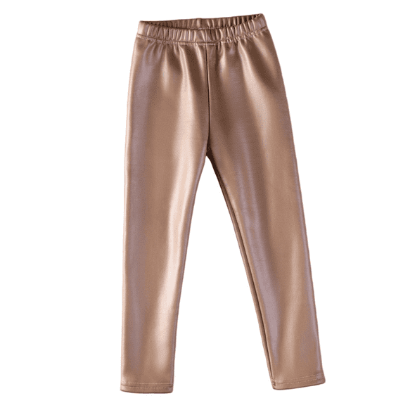 EnJoCho Toddler Kids Teen Fa𝗎x PU Leather Stretchy Leggings High Waist Yoga Flare Dance 𝖣isco Casual Athletic Long Skinny Pants Party Performance Comfortable Fashion Bell Bottoms