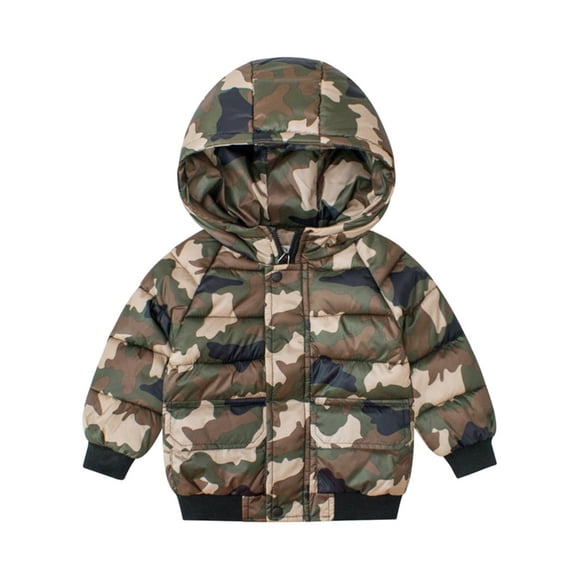 EnJoCho Toddler Outdoor Breathable Zip Jacket Camouflage Thick Coat Winter Wear Kids Warm Jacket Windproof Water 𝖱esistant Cold Weather Jacket Coat