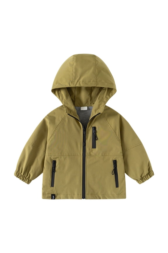 Toddler Rain Jacket Toddler Girls Boys Hoodie Zipper Waterproof Patchwork Raincoat Lightweight Windbreaker Outwear Rain Jacket 1-12T